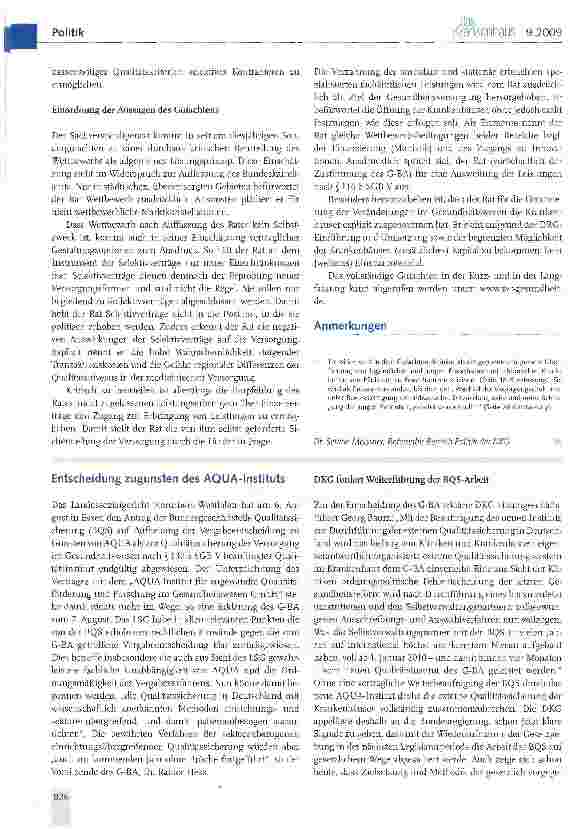 Vorschauseite 3: Sachverständigenrat unterstützt die wettbewerbsrechtliche Auffassung der DKG und widerspricht damit in Teilen dem Bundeskartellamt