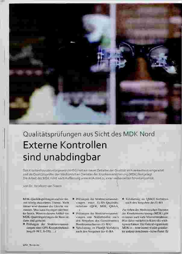 Vorschauseite 1: Externe Kontrollen sind unabdingbar