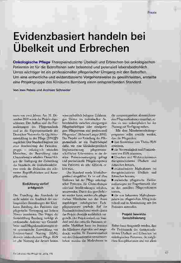 Vorschauseite 2: Evidenzbasiert handeln bei Übelkeit und Erbrechen