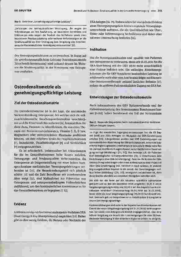 Vorschauseite 2: Strukturqualität in der Gesundheitsversorgung Regionale Unterschiede am Beispiel der Osteodensitometrie