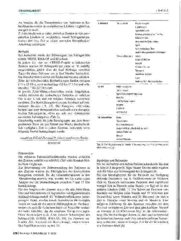 Vorschauseite 4: Gemeinschaftliche Evaluation der Schlaganfallrehabilitation innerhalb von Europa -Klinische Aspekte