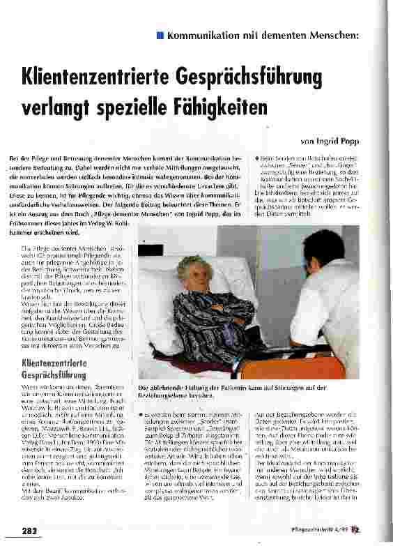 Vorschauseite 1: Klientenzentrierte Gesprächsführung verlangt spezielle Fähigkeiten