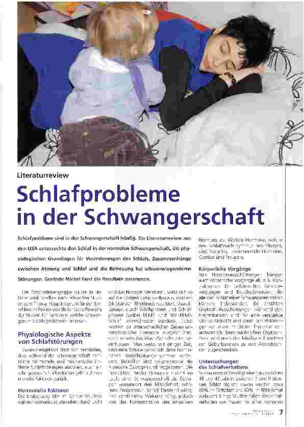 Vorschauseite 1: Schlafprobleme in der Schwangerschaft