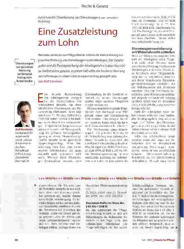 Vorschauseite 1: Eine Zusatzleistung zum Lohn