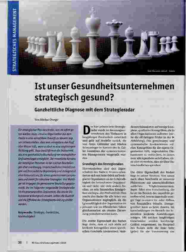 Vorschauseite 1: Ist unser Gesundheitsunternehmen strategisch gesund?