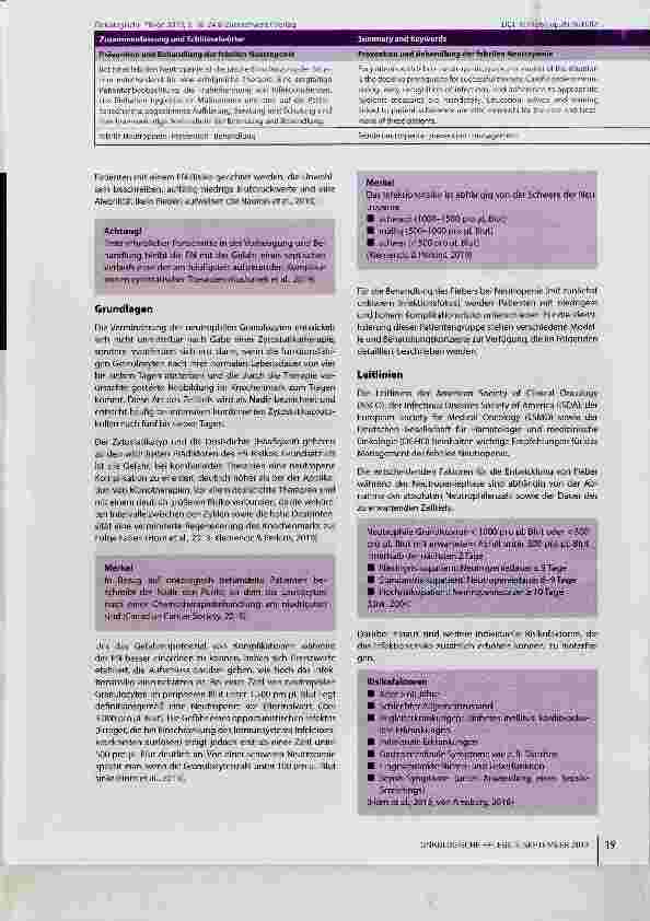 Vorschauseite 2: Prävention und Behandlung der febrilen Neutropenie Grundlagen Leitlinien Pflege