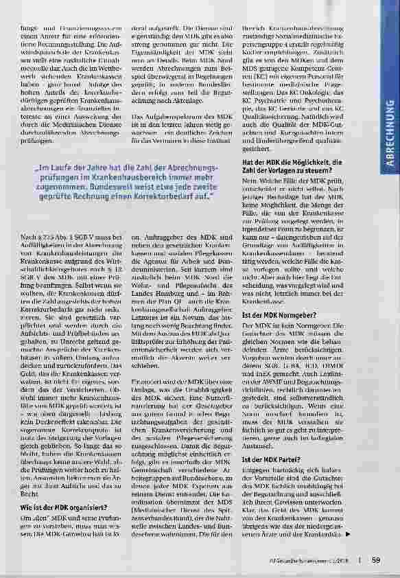Vorschauseite 2: Krankenhausabrechnungsprüfungen aus Sicht des MDK Nord
