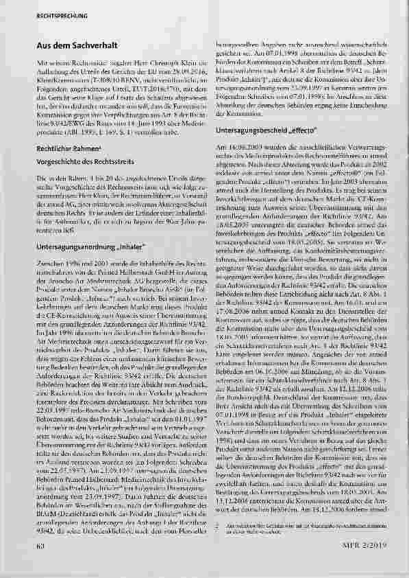Vorschauseite 2: Untersagung des Inverkehrbringens eines Medizinprodukts