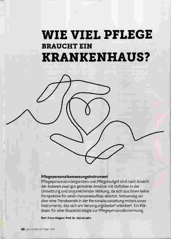 Vorschauseite 1: WIE VIEL PFLEGE BRAUCHT EIN KRANKENHAUS?