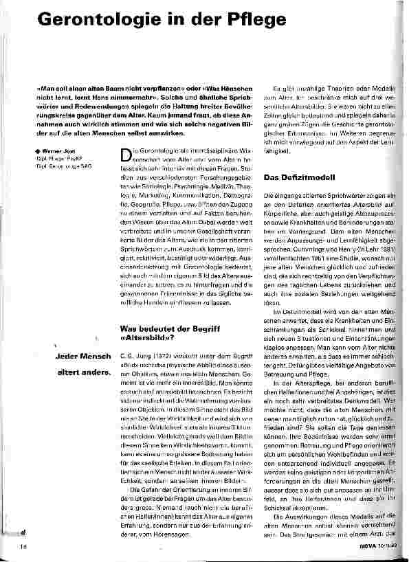 Vorschauseite 1: Gerontologie in der Pflege