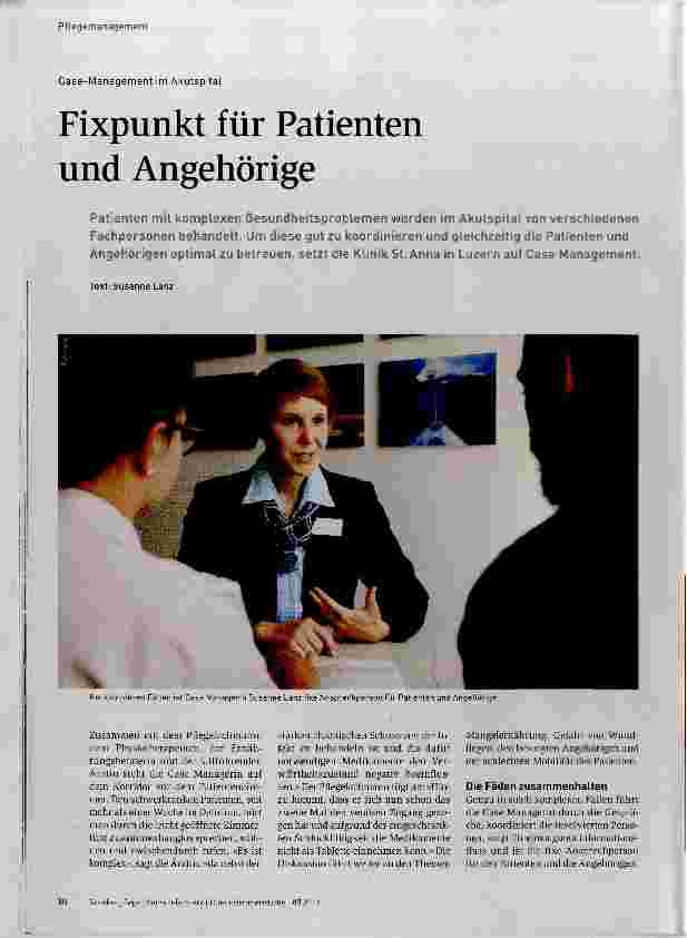 Vorschauseite 1: Fixpunkt für Patienten und Angehörige