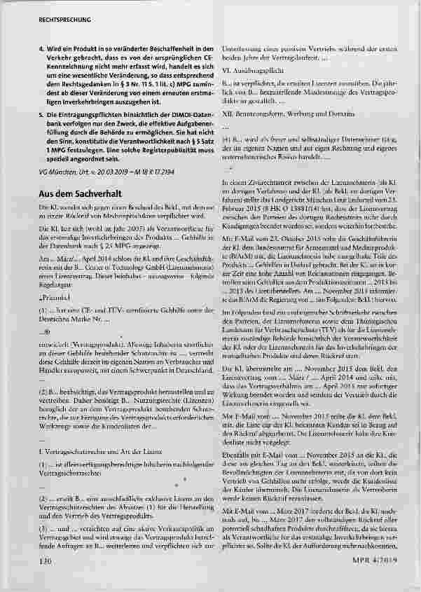 Vorschauseite 2: Medizinprodukt; Rückrufanordnung; Verantwortlicher; Hersteller; Lizenzvertrag