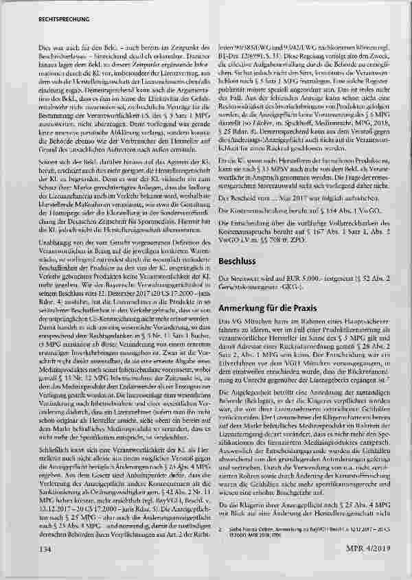 Vorschauseite 6: Medizinprodukt; Rückrufanordnung; Verantwortlicher; Hersteller; Lizenzvertrag