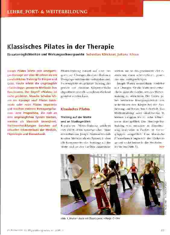 Vorschauseite 1: Klassisches Pilates in der Therapie