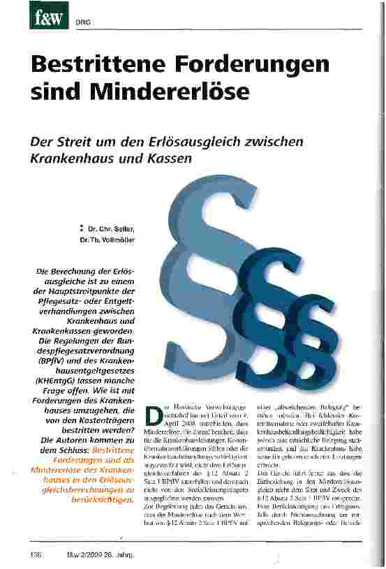 Vorschauseite 1: Bestrittene Forderungen sind Mindererlöse