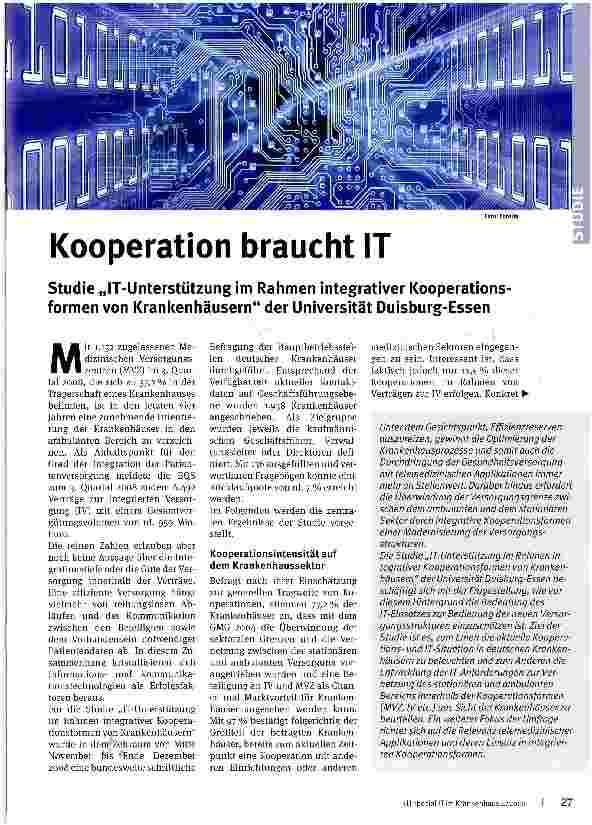 Vorschauseite 1: Kooperation braucht IT