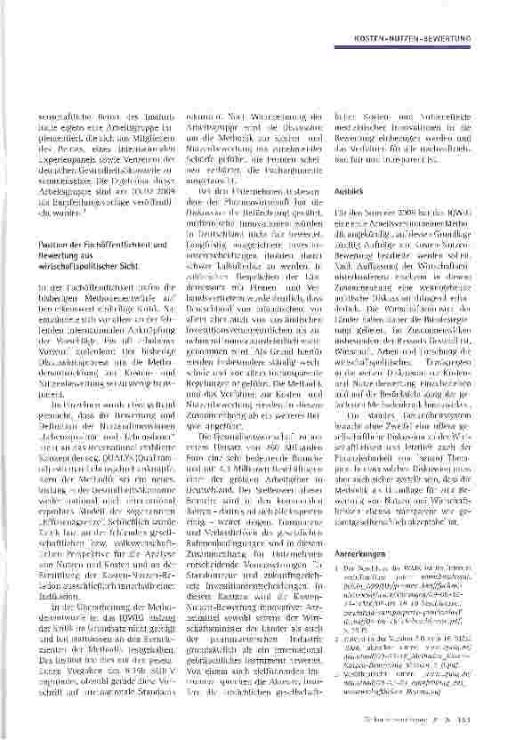 Vorschauseite 2: Kostenund Nutzen-Bewertung durch das IQWiG