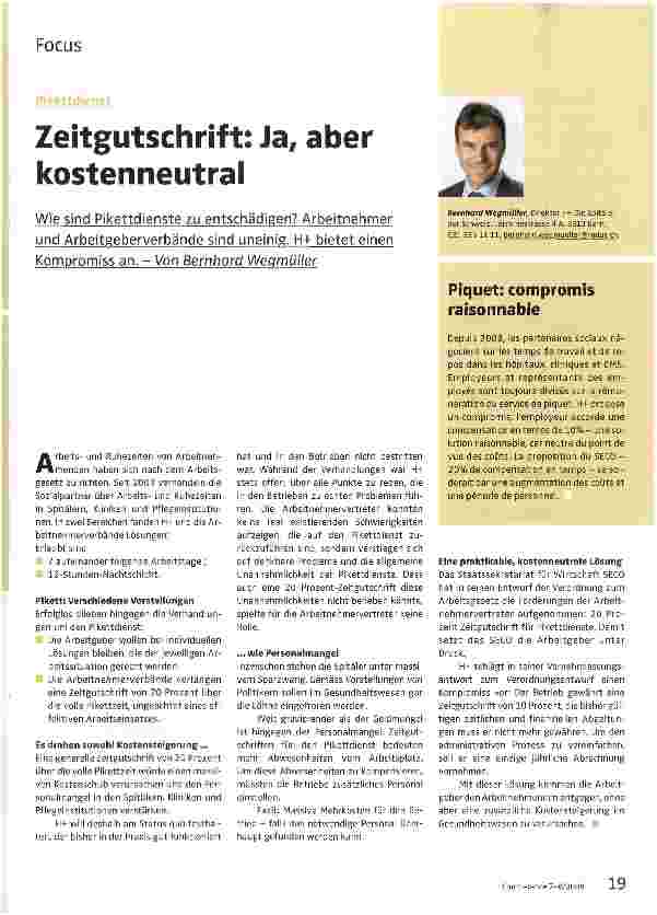 Vorschauseite 1: Zeitgutschrift: Ja, aber kostenneutral