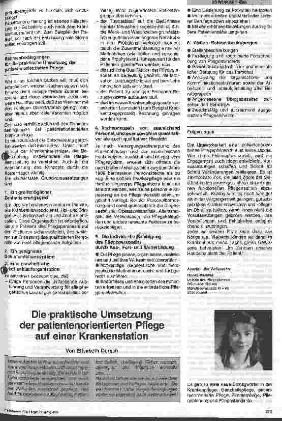 Vorschauseite 1: Die praktische Umsetzung der patientenzentrierten Pflege auf einer Krankenstation