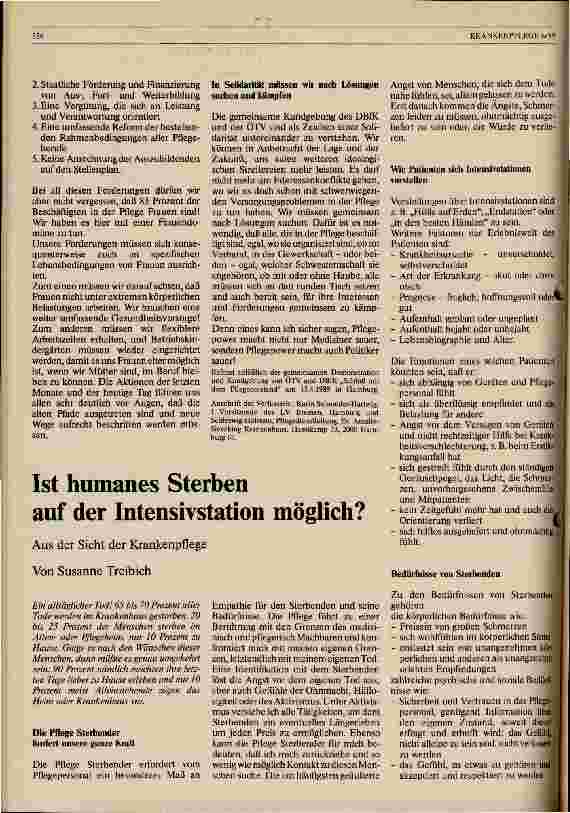 Vorschauseite 1: Ist humanes Sterben auf der Intensivstation möglich? Aus Sicht der Krankenpflege