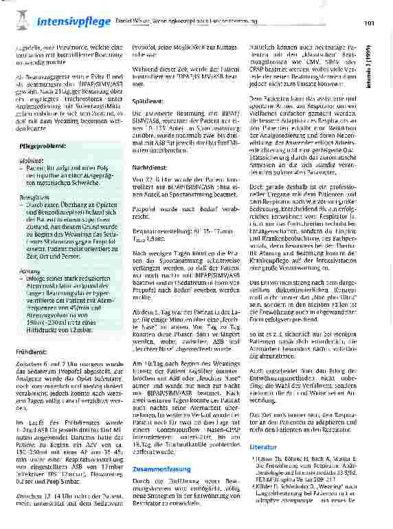 Vorschauseite 5: Weaningkonzept nach Langzeitbeatmung