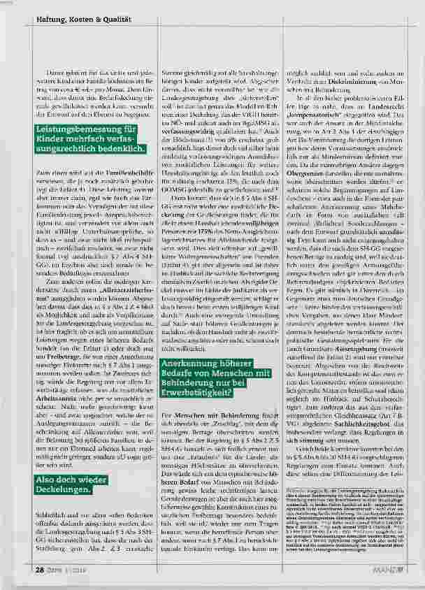 Vorschauseite 3: „Sozialhilfe neu“ viele Verschärfungen, aber wenig Vereinheitlichung
