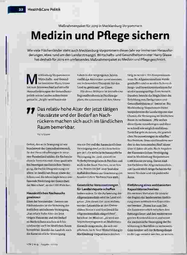 Vorschauseite 1: Medizin und Pflege sichern