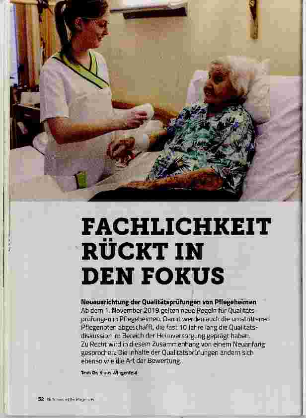 Vorschauseite 1: FACHLICHKEIT RÜCKT IN DEN FOKUS