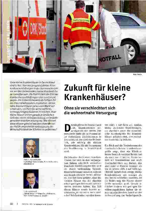 Vorschauseite 1: Zukunft für kleine Krankenhäuser?