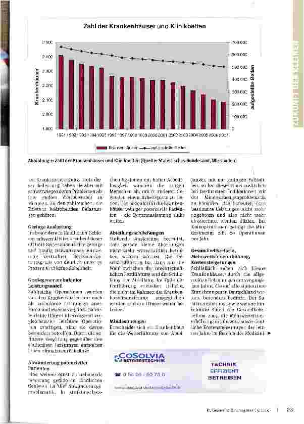 Vorschauseite 2: Zukunft für kleine Krankenhäuser?