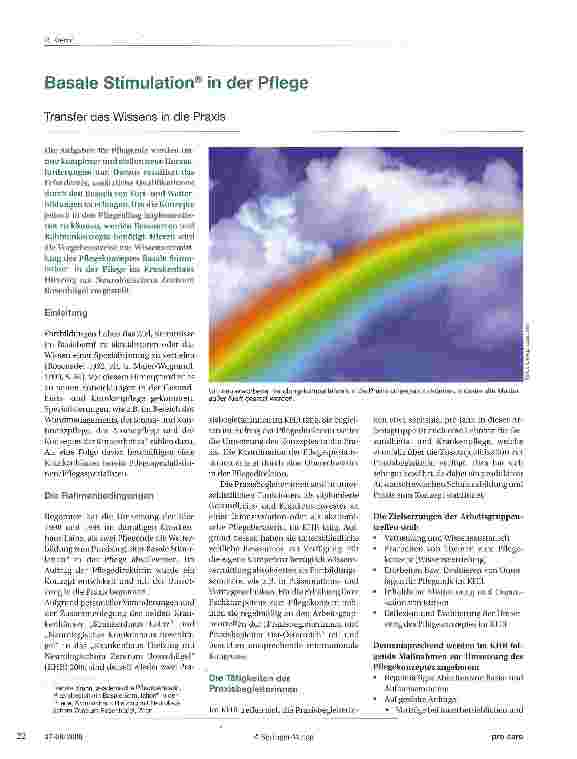 Vorschauseite 1: Basale Stimulation® in der Pflege