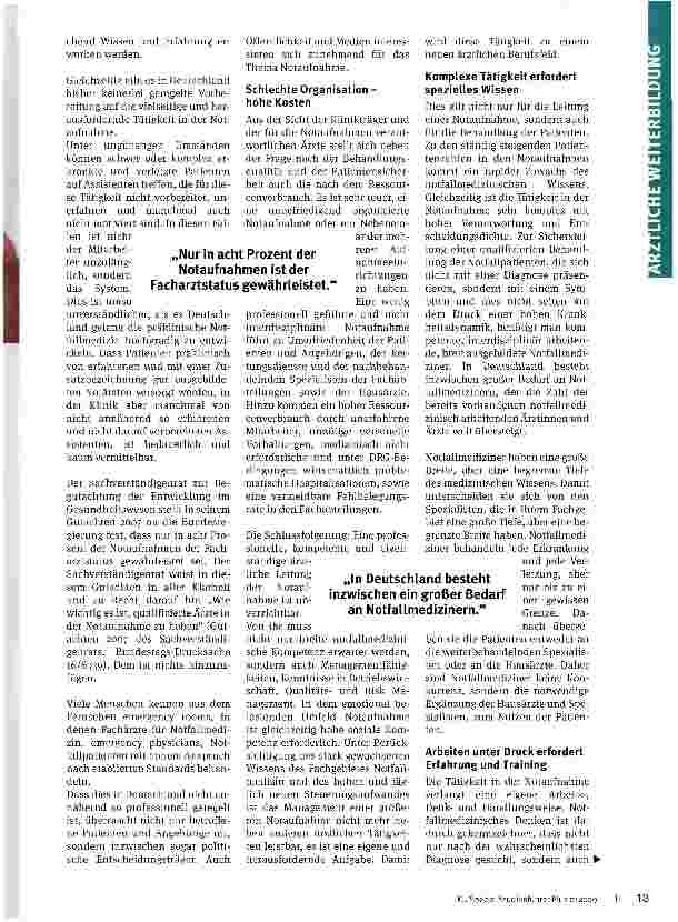 Vorschauseite 2: Notaufnahmen oft ohne Profis