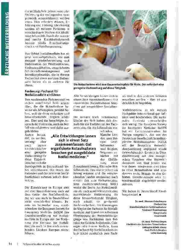 Vorschauseite 3: Notaufnahmen oft ohne Profis