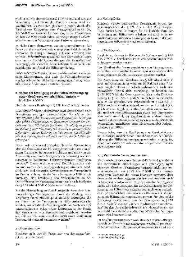 Vorschauseite 6: Der neue § 128 SGB V - Krankenkassen als „Ordnungshüter in der Hilfsmittelversorgung?