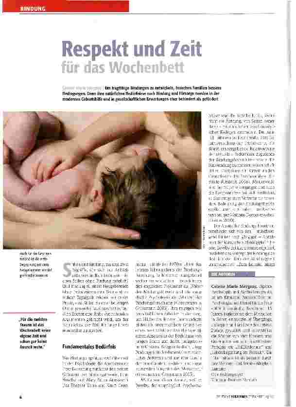 Vorschauseite 1: Respekt und Zeit für das Wochenbett