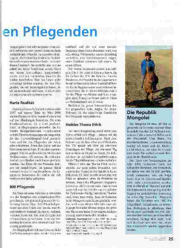 Vorschauseite 2: Begegnung mit mongolischen Pflegenden