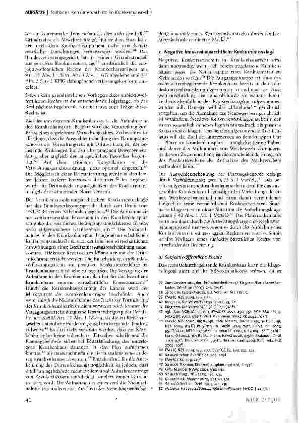Vorschauseite 4: Konkurrenzschutz im Krankenhausrecht