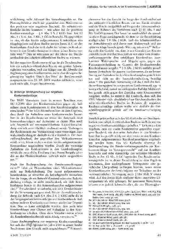 Vorschauseite 5: Konkurrenzschutz im Krankenhausrecht
