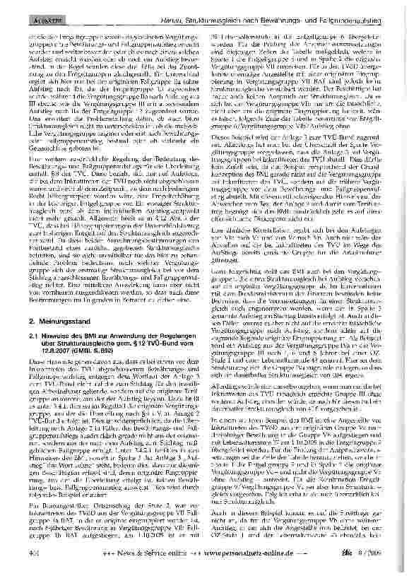 Vorschauseite 2: Strukturausgleich nach Bewährungsund Fallgruppenaufstieg