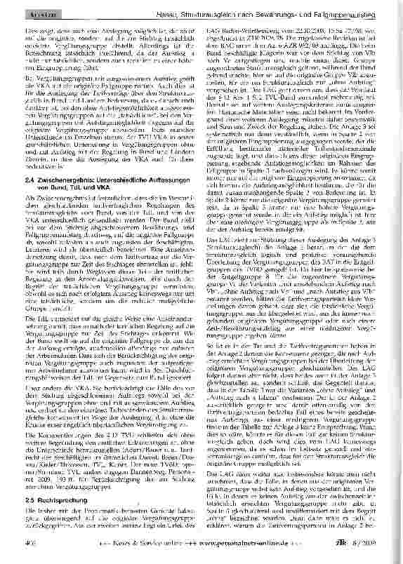 Vorschauseite 4: Strukturausgleich nach Bewährungsund Fallgruppenaufstieg
