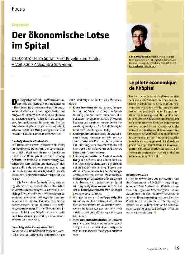 Vorschauseite 1: Der ökonomische Lotse im Spital