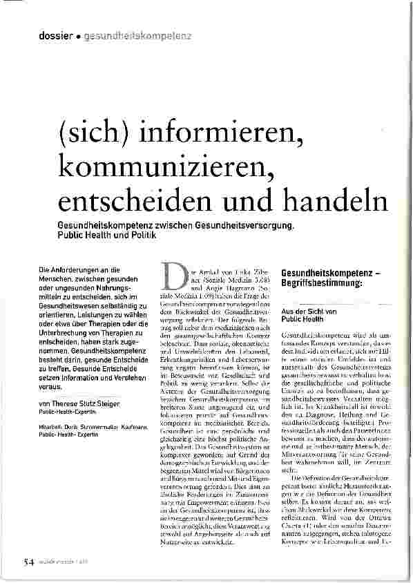 Vorschauseite 1: (sich) informieren, kommunizieren, entscheiden und handeln