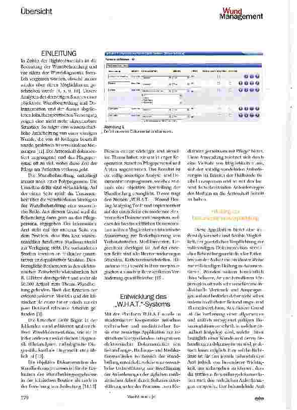 Vorschauseite 2: Digitale Wunddiagnostik und -dokumentation mit W.H.A.T. als Basis für eine integrative Versorgung