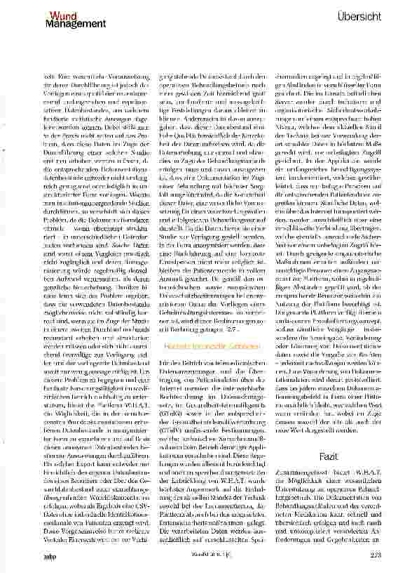 Vorschauseite 5: Digitale Wunddiagnostik und -dokumentation mit W.H.A.T. als Basis für eine integrative Versorgung