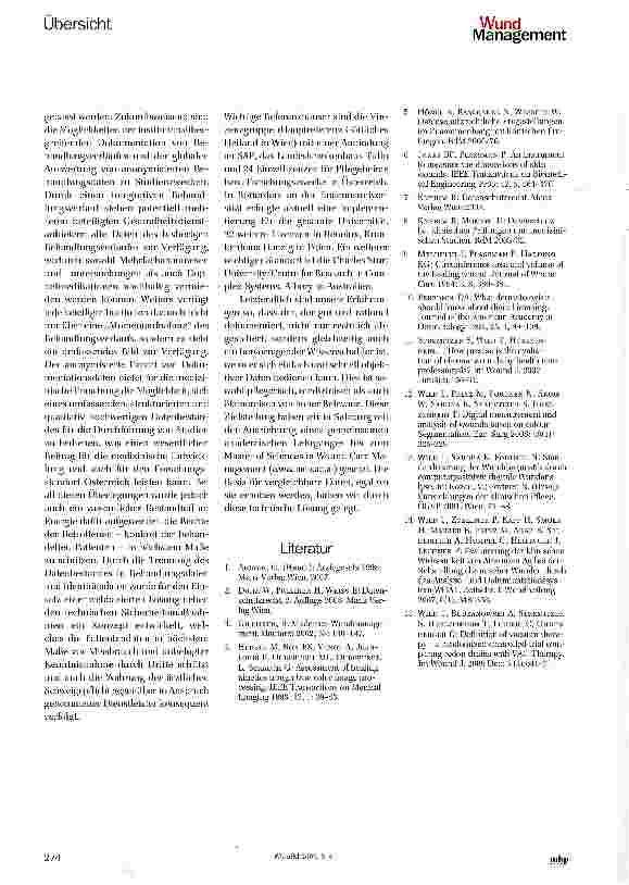 Vorschauseite 6: Digitale Wunddiagnostik und -dokumentation mit W.H.A.T. als Basis für eine integrative Versorgung