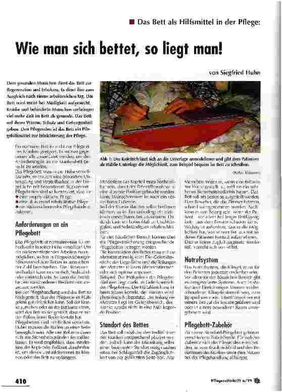 Vorschauseite 1: Wie man sich bettet, so liegt man! Das Bett als Hilfsmittel in der Pflege