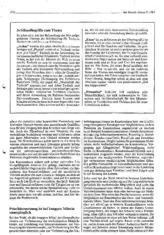 Vorschauseite 2: Gefährdet die Technik die Humanität und die Ethik unserer Medizin?