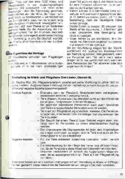 Vorschauseite 3: Sind Haustiere in Schweizer Heimen willkommen? Was für die einen selbstverständlich ist, wird von anderen abgelehnt