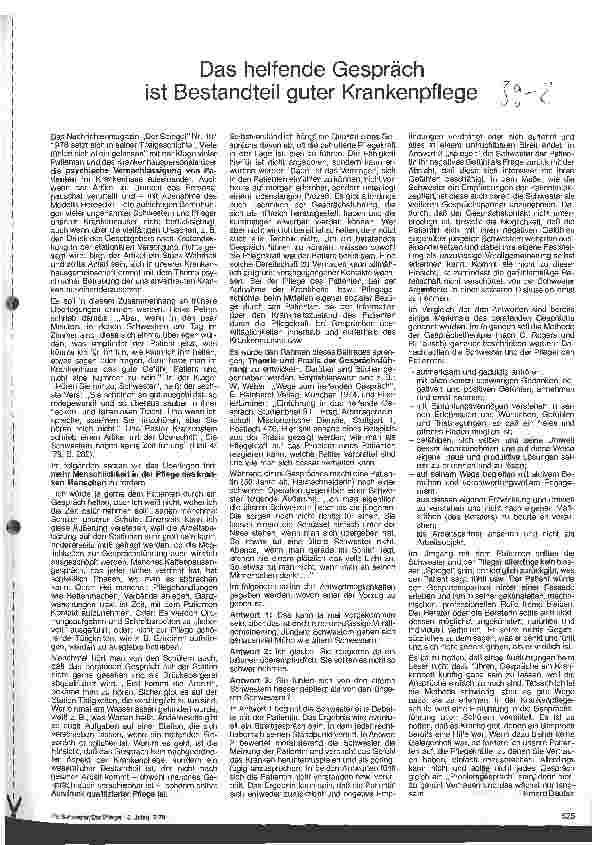 Vorschauseite 1: Das helfende Gespräch ist Bestandteil guter Krankenpflege