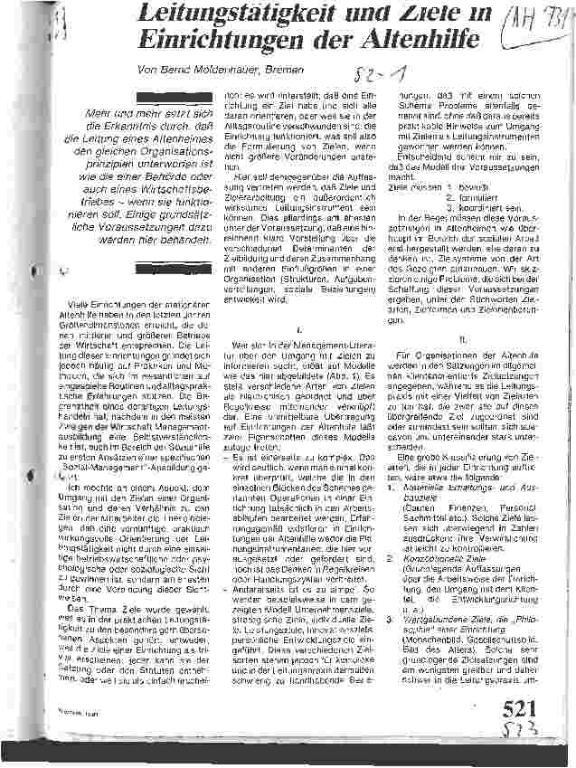 Vorschauseite 1: Leitungstätigkeit und Ziele in Einrichtungen der Altenhilfe